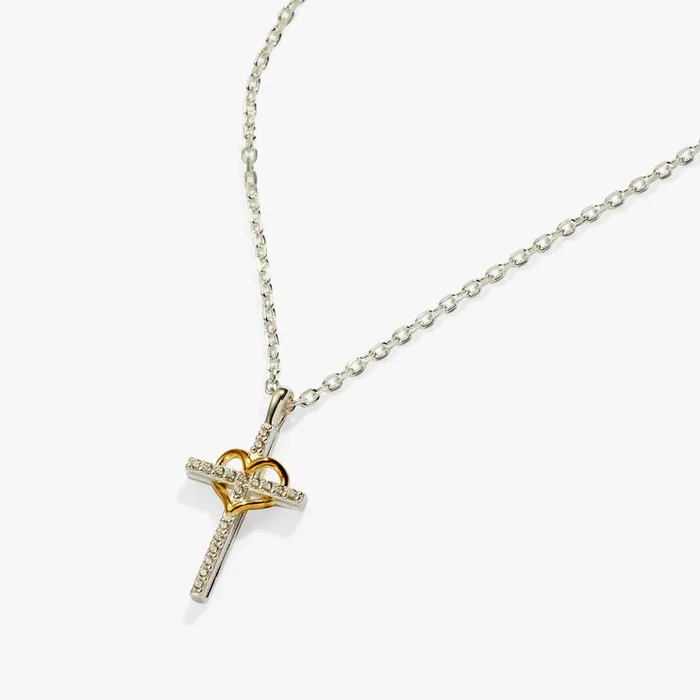Cross And Heart Necklace Sterling Silver Two Tone Precious Women Alex And Ani Fine Jewelry Cross And Heart Necklace Sterling Silver Two Tone Precious Women Alex And Ani Fine Jewelry