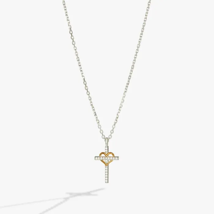 Cross And Heart Necklace Sterling Silver Two Tone Precious Women Alex And Ani Thank You Cross And Heart Necklace Sterling Silver Two Tone Precious Women Alex And Ani Thank You