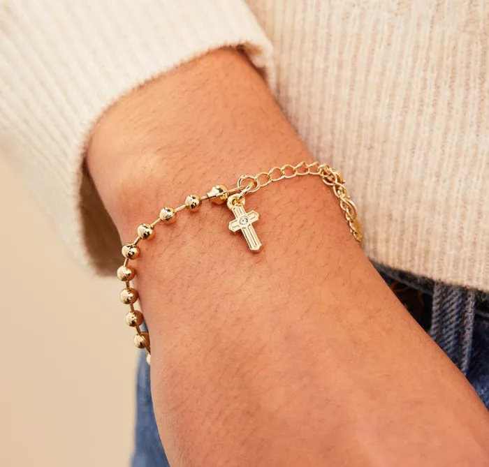 Cross Ball Chain Bracelet Gold Women Alex And Ani Spiritual Religious Cross Ball Chain Bracelet Gold Women Alex And Ani Spiritual Religious