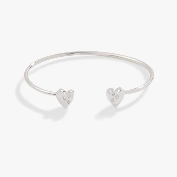 Crystal Accent Heart Flex Cuff Bracelet Silver Women Alex And Ani Love