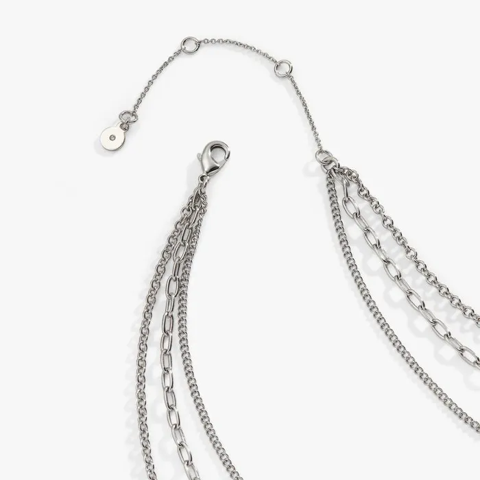 Crystal And Chain Layered Necklace Silver Women Alex And Ani Necklaces