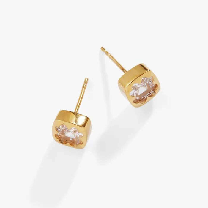 Crystal Clover Mini Stud Earrings Stainless Steel Gold Women Alex And Ani Earrings Crystal Clover Mini Stud Earrings Stainless Steel Gold Women Alex And Ani Earrings
