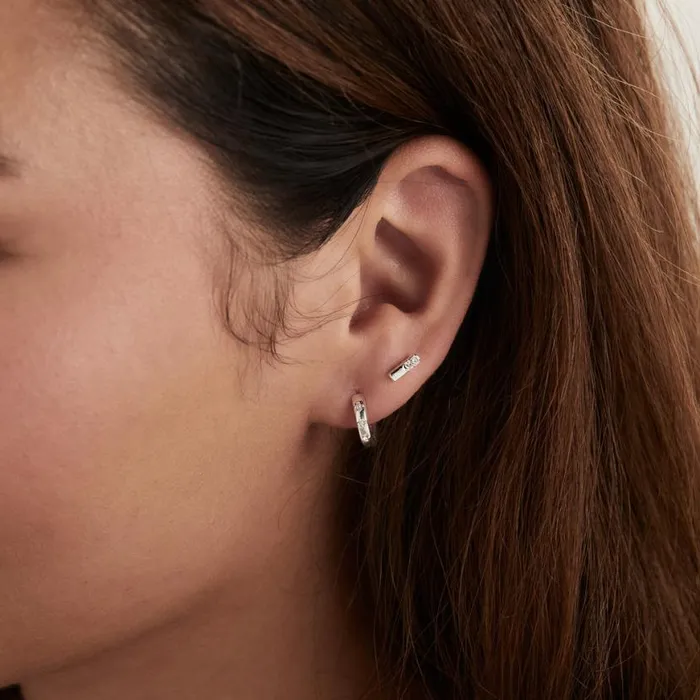 Crystal ForgetMeNot Flower Stud Hoop Earrings Set Of 3 Silver Women Alex And Ani Jewelry Sets