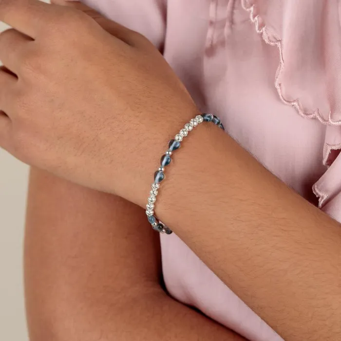 Crystal Heart Stretch Bracelet Blue Silver Women Alex And Ani Heart Crystal Heart Stretch Bracelet Blue Silver Women Alex And Ani Heart
