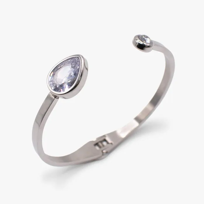Crystal Hinge Cuff Bracelet Stainless Steel Silver Women Alex And Ani Easter