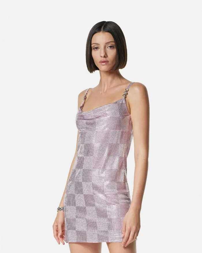 Crystal Medusa 03995 Mini Dress Light Pink Women Versace Dresses
