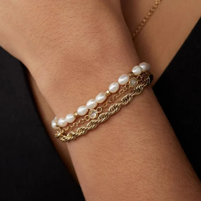 Crystal Pearl Stranded Bracelet Set Stainless Steel Gold Women Alex And Ani Graduation Crystal Pearl Stranded Bracelet Set Stainless Steel Gold Women Alex And Ani Graduation
