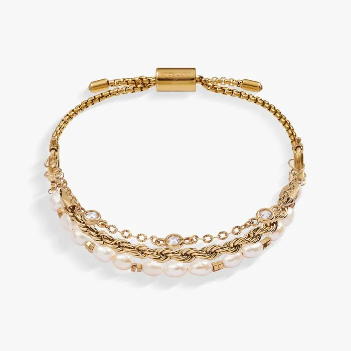 Crystal Pearl Stranded Bracelet Set Stainless Steel Gold Women Alex And Ani Graduation Crystal Pearl Stranded Bracelet Set Stainless Steel Gold Women Alex And Ani Graduation