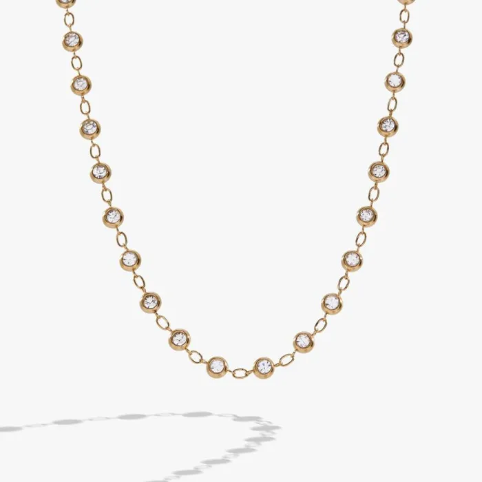 Crystal Pebble Chain Necklace Stainless Steel Gold Women Alex And Ani Necklaces Crystal Pebble Chain Necklace Stainless Steel Gold Women Alex And Ani Necklaces