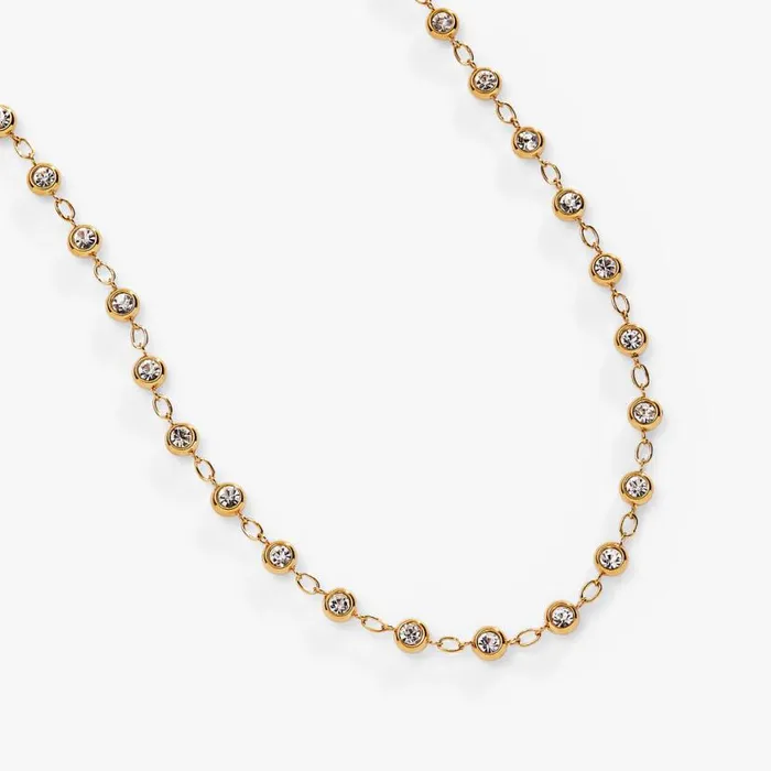 Crystal Pebble Chain Necklace Stainless Steel Gold Women Alex And Ani Necklaces Crystal Pebble Chain Necklace Stainless Steel Gold Women Alex And Ani Necklaces
