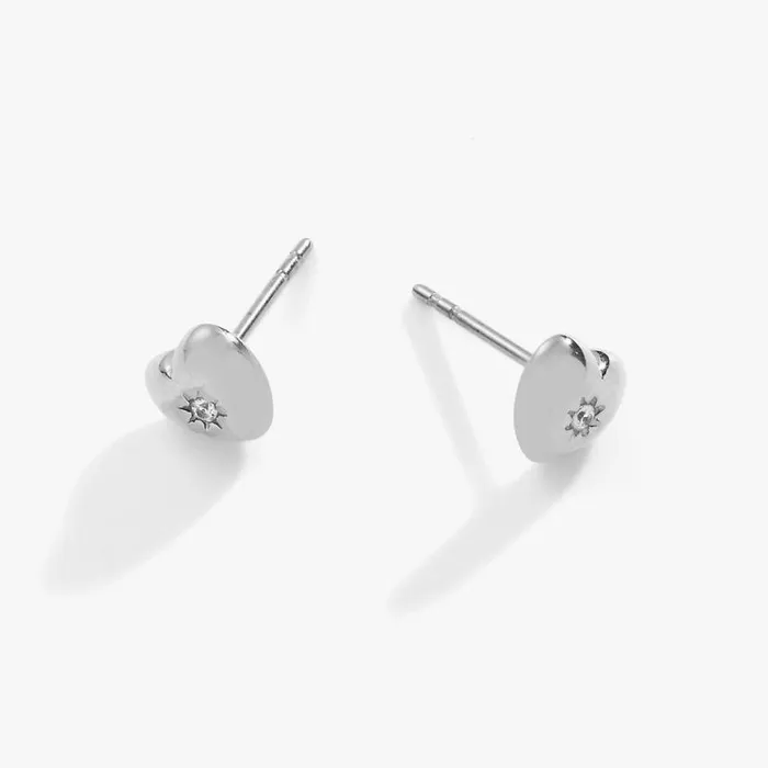 Crystal Puffy Heart Mini Stud Earrings Stainless Steel Silver Women Alex And Ani Heart Crystal Puffy Heart Mini Stud Earrings Stainless Steel Silver Women Alex And Ani Heart