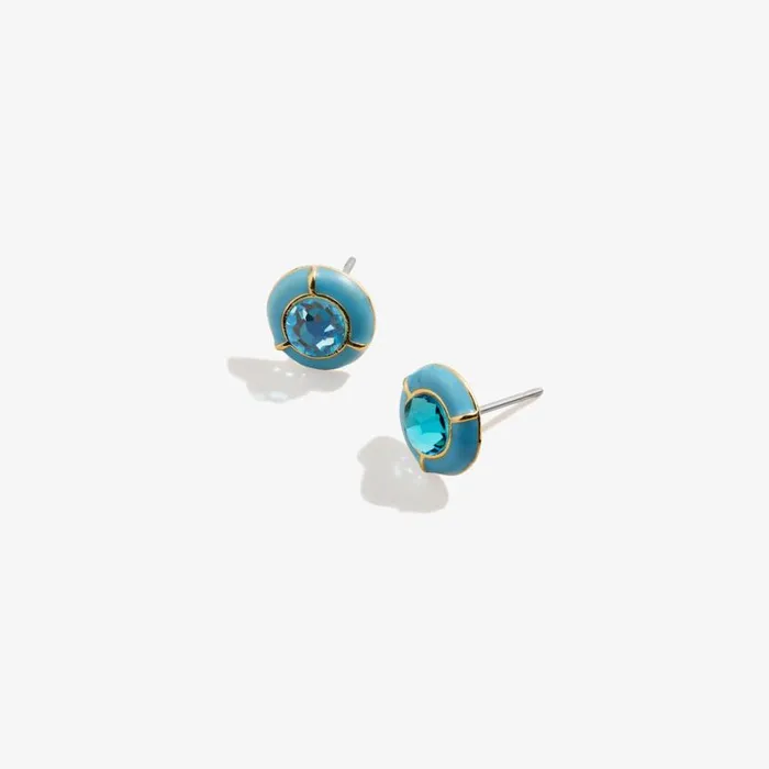 Crystal Stud Earrings Sky Blue Silver Women Alex And Ani Earrings