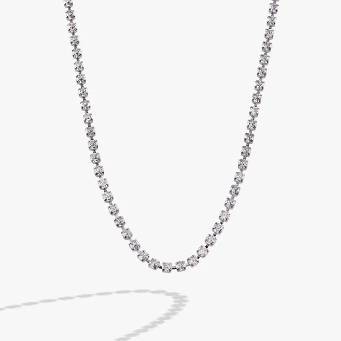 Crystal Tennis Chain Necklace Stainless Steel Silver Women Alex And Ani Necklaces Crystal Tennis Chain Necklace Stainless Steel Silver Women Alex And Ani Necklaces