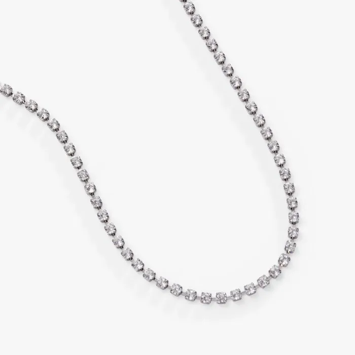 Crystal Tennis Chain Necklace Stainless Steel Silver Women Alex And Ani Necklaces Crystal Tennis Chain Necklace Stainless Steel Silver Women Alex And Ani Necklaces