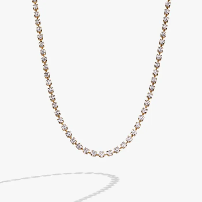 Crystal Tennis Chain Necklace Stainless Steel Silver Women Alex And Ani Necklaces Crystal Tennis Chain Necklace Stainless Steel Silver Women Alex And Ani Necklaces