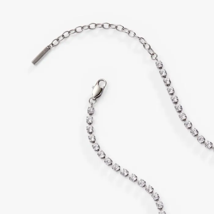 Crystal Tennis Chain Necklace Stainless Steel Silver Women Alex And Ani Necklaces Crystal Tennis Chain Necklace Stainless Steel Silver Women Alex And Ani Necklaces