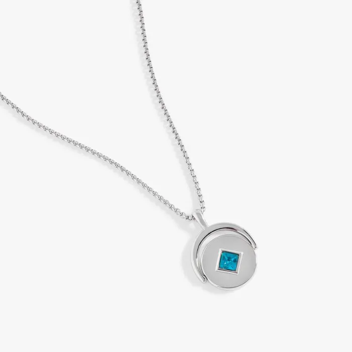 December Birthstone And Flower Flip Charm Necklace Stainless Steel Silver Women Alex And Ani Birthday
