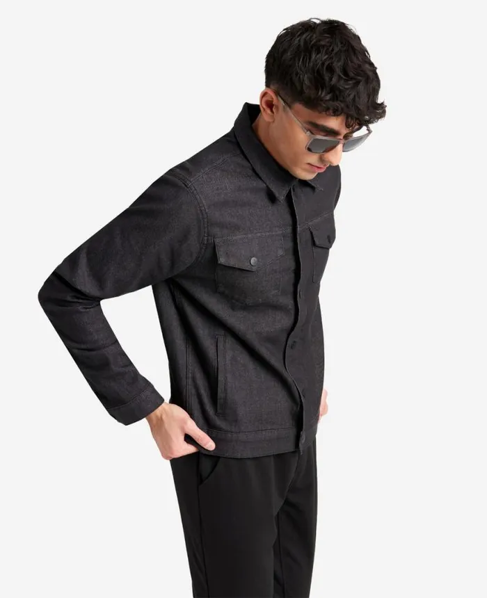 Denim Men Kenneth Cole Slim Fit Recycled Denim Jacket Sheridan 8211 Charcoal