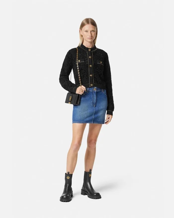 Denim Mini Skirt Blue Women Versace Skirts