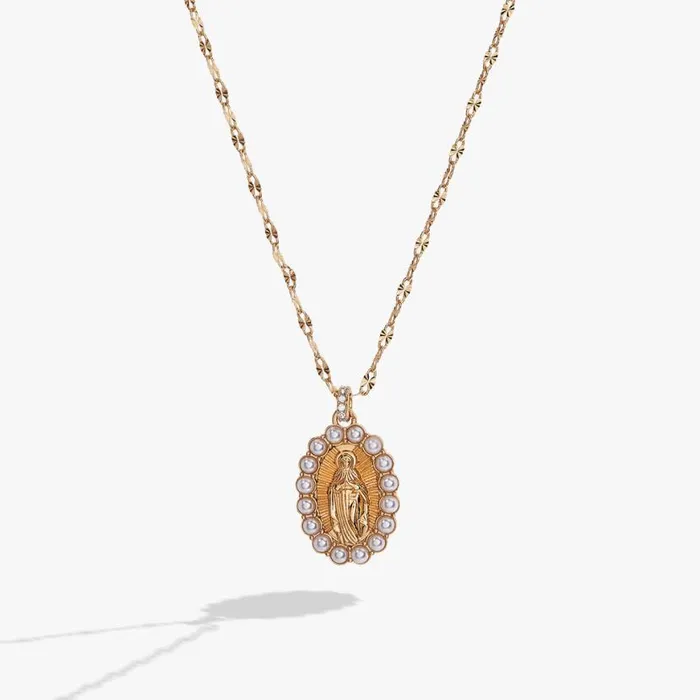 Divine Guides Mary Pendant Necklace Gold Women Alex And Ani Faith Hope