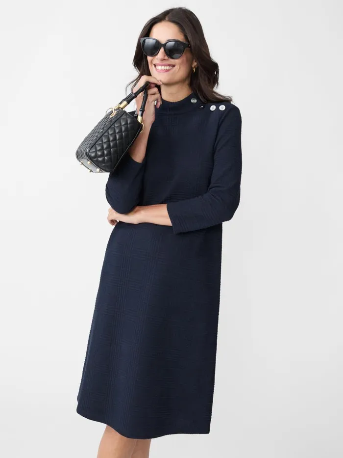 Dresses Women JMcLaughlin Mare Dress In Plaid Jacquard Navy