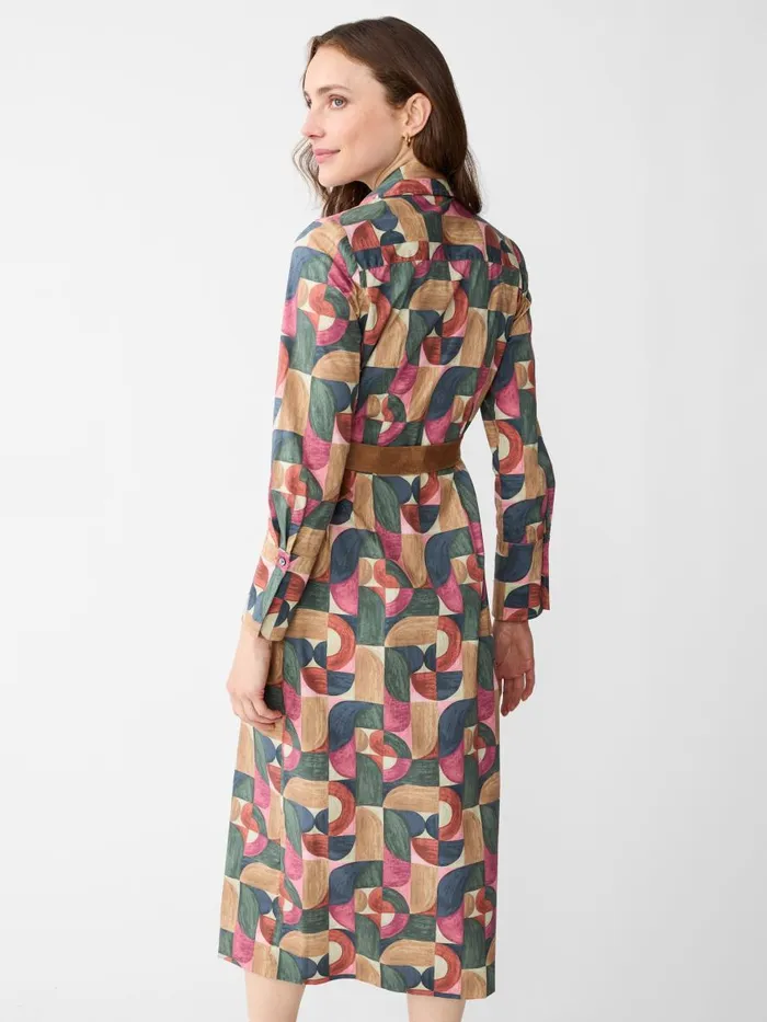 Dresses Women JMcLaughlin Mercer Dress In Geometric Harmony Olivemulti