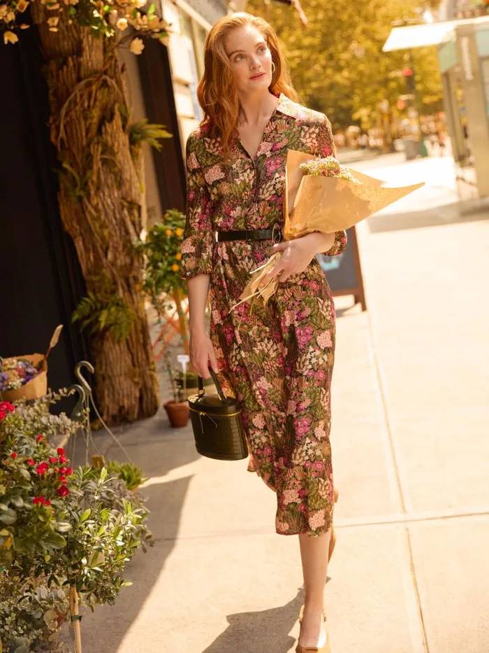 Dresses Women JMcLaughlin Mollie Dress In Verdant Garden Olivekhaki