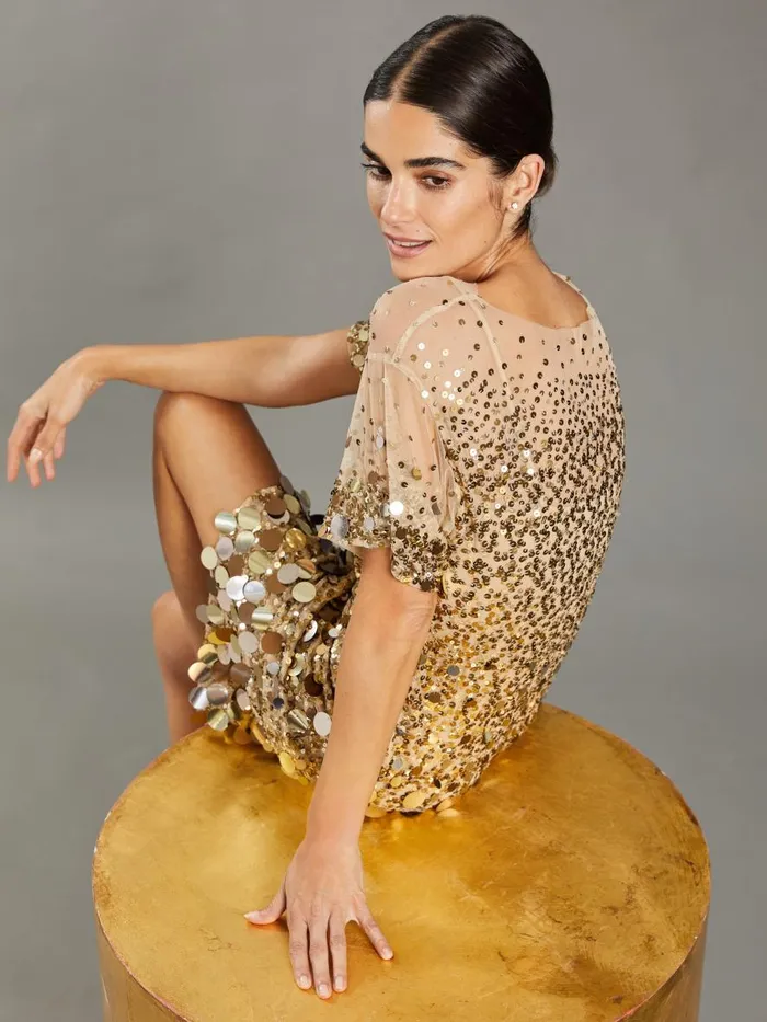 Dresses Women JMcLaughlin Tricia Sequin Dress RSVP X Steven Stolman Gold Dresses Women JMcLaughlin Tricia Sequin Dress RSVP X Steven Stolman Gold