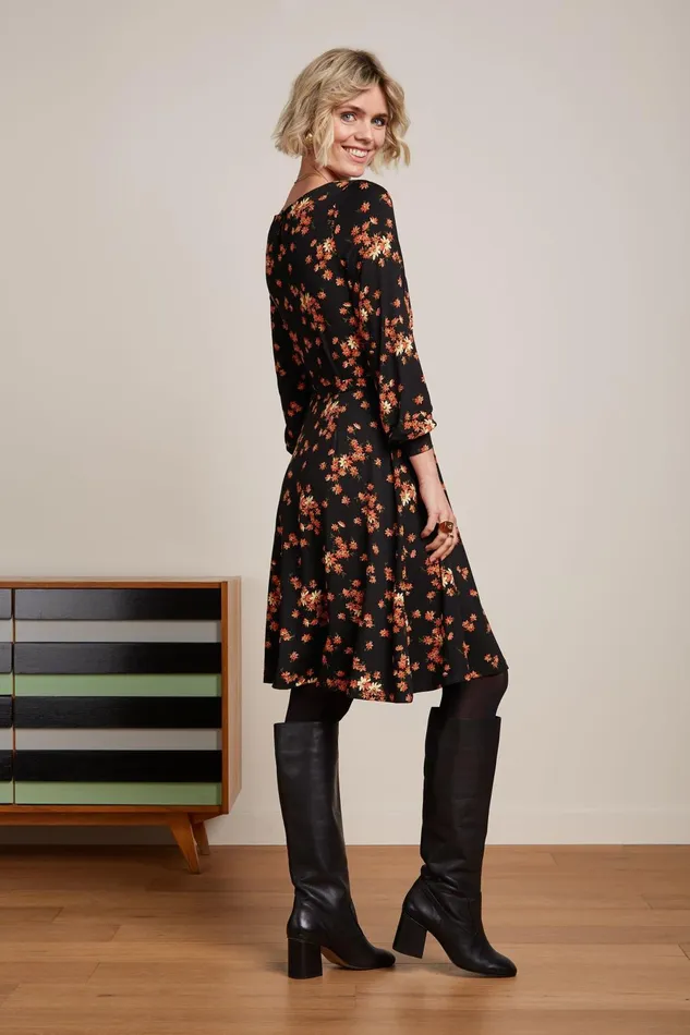 Dresses Women King Louie Betty Bellsleeve Dress Rivera Black 8211 Rivera