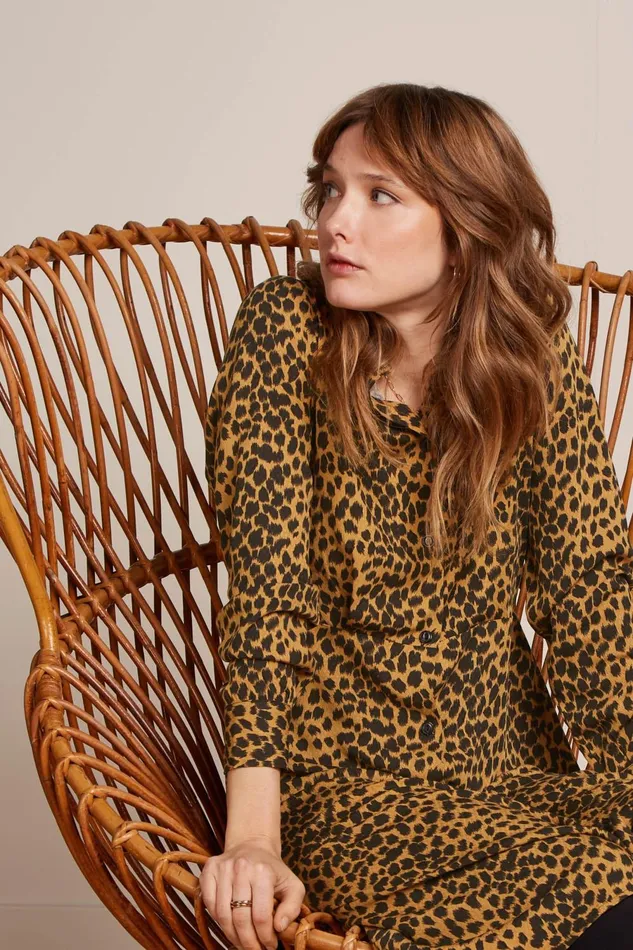 Dresses Women King Louie Mina Dress Tigre Golden Brown 8211 Tigre