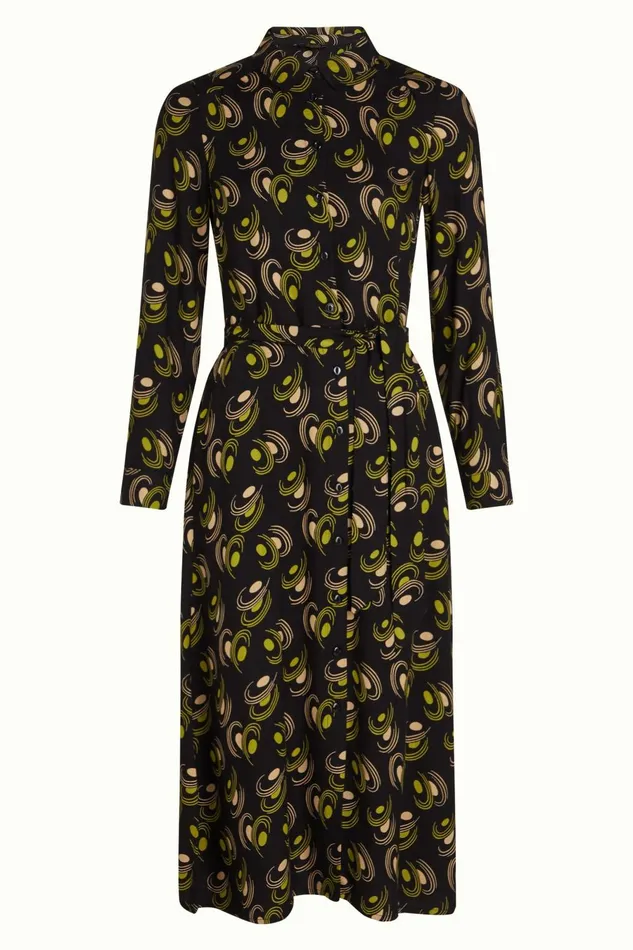 Dresses Women King Louie Olive Midi Dress Beat Woodbine Green 8211 Beat
