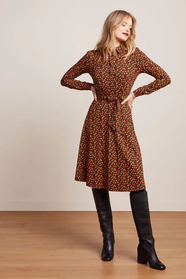 Dresses Women King Louie Sheeva Dress Flaminga Black 8211 Flaminga