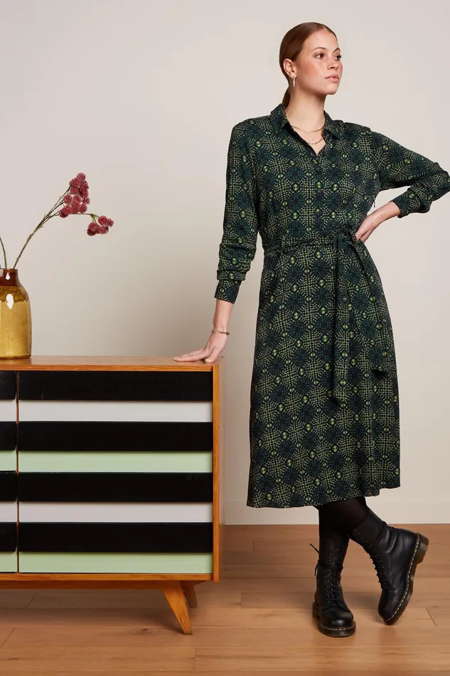 Dresses Women King Louie Sheeva Dress Spiller Dragonfly Green 8211 Spiller