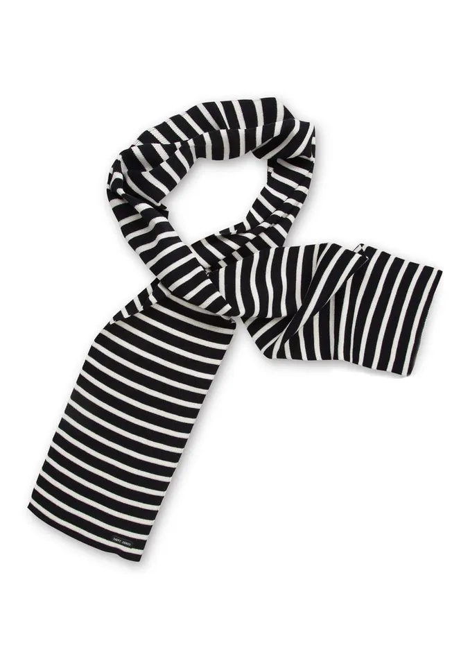 Duguay Striped Scarf In Comfortable Wool Blend Navyivory Women Saint James Scarves
