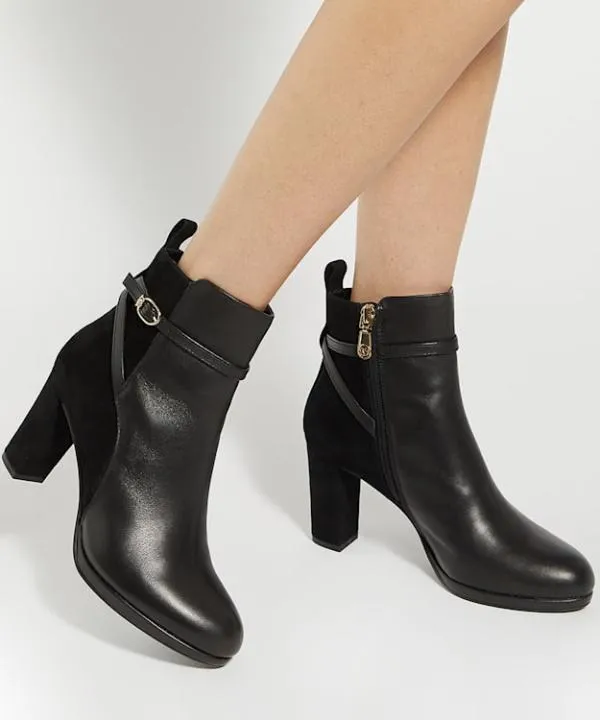 Dune London Ankle Boots Ottara Black Branded Buckle Heeled Ankle Boot Dune London Black 8211 Women Dune London Ankle Boots Ottara Black Branded Buckle Heeled Ankle Boot Dune London Black 8211 Women