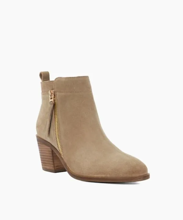 Dune London Ankle Boots Paicing Taupe Block Heel Side Zip Boots Dune London Neutral 8211 Women