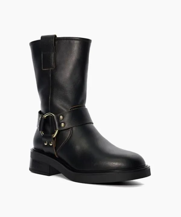 Dune London Ankle Boots Pally Black Buckle Detail Leather Ankle Boots Dune London Black 8211 Women