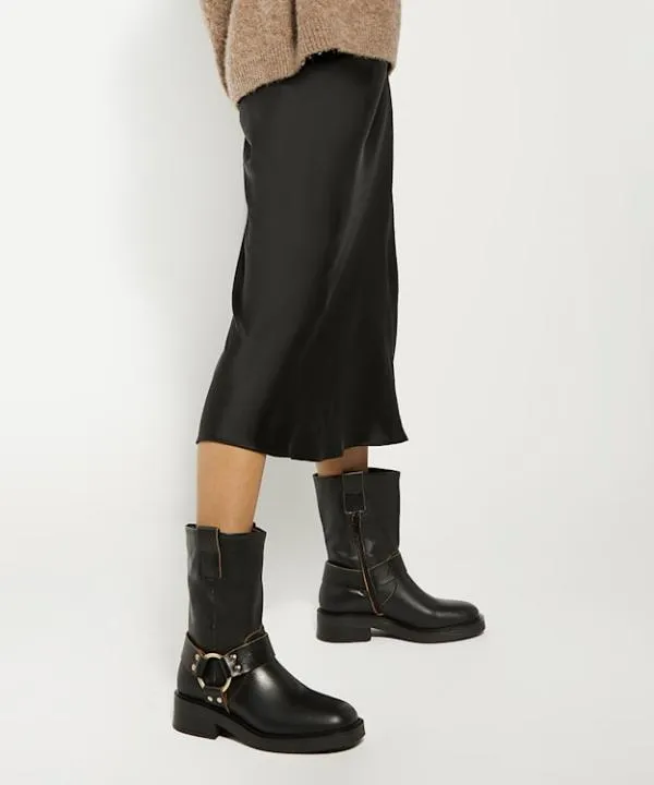 Dune London Ankle Boots Pally Black Buckle Detail Leather Ankle Boots Dune London Black 8211 Women