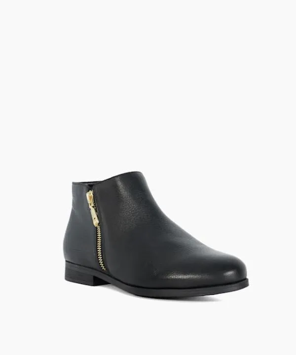 Dune London Ankle Boots Pandias Black Wide Fit Low Heel Leather Boots Dune London Black 8211 Women