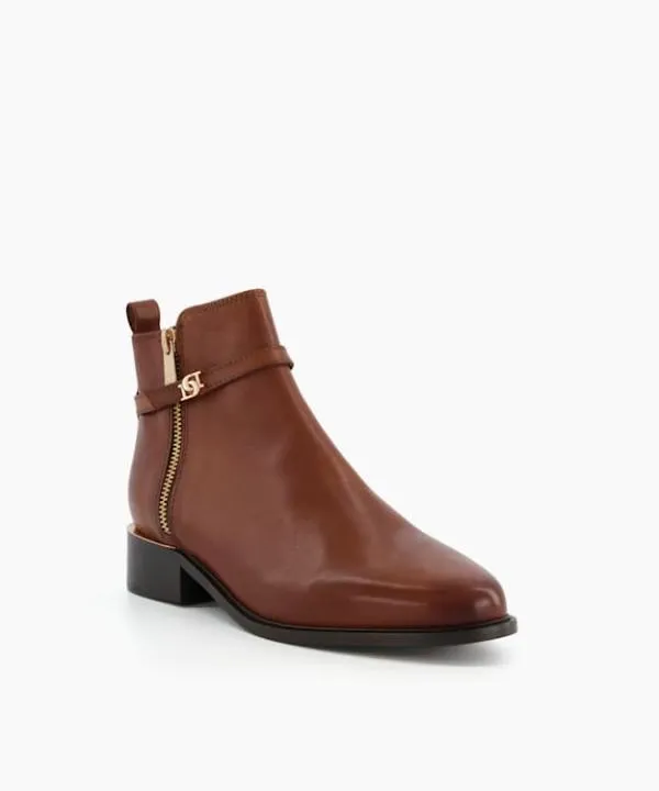 Dune London Ankle Boots Pap Tan Wide Fit ZipDetail Ankle Boots Dune London Brown 8211 Women