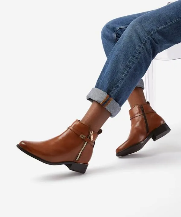 Dune London Ankle Boots Pap Tan Wide Fit ZipDetail Ankle Boots Dune London Brown 8211 Women
