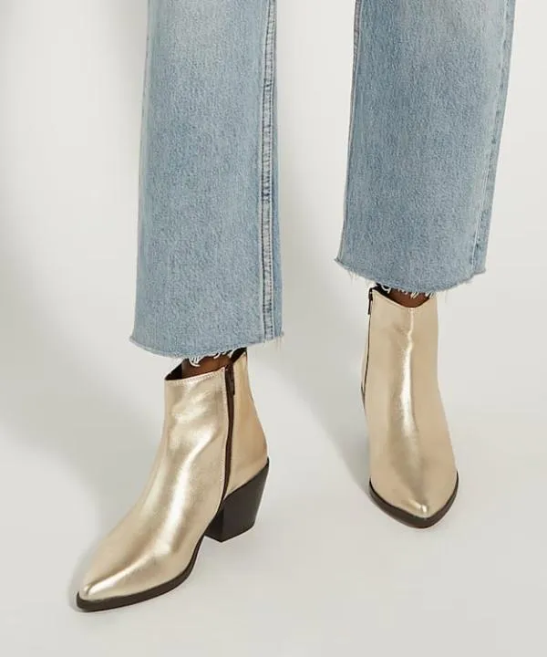 Dune London Ankle Boots Papz Gold Western Ankle Boots Dune London Metallic 8211 Women