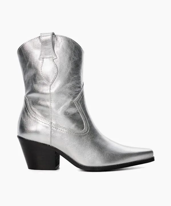 Dune London Ankle Boots Pardner 2 Silver Metallic Leather Western Boots Dune London Metallic 8211 Women Dune London Ankle Boots Pardner 2 Silver Metallic Leather Western Boots Dune London Metallic 8211 Women
