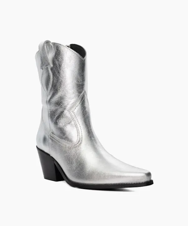 Dune London Ankle Boots Pardner 2 Silver Metallic Leather Western Boots Dune London Metallic 8211 Women Dune London Ankle Boots Pardner 2 Silver Metallic Leather Western Boots Dune London Metallic 8211 Women