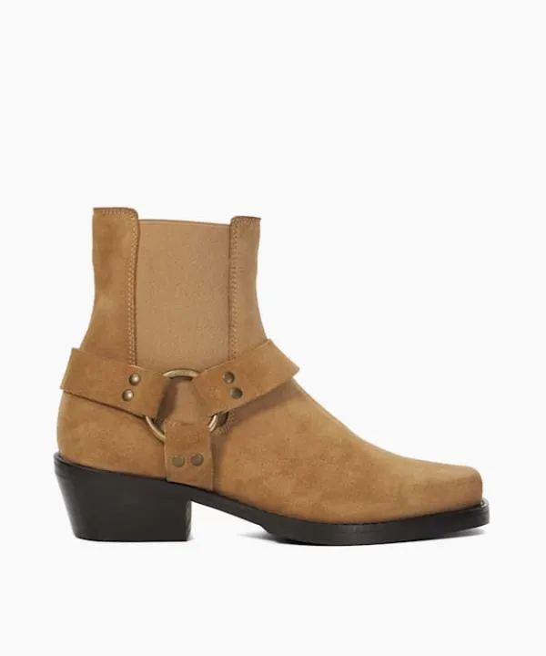Dune London Ankle Boots Parked Sand Harness Suede Biker Boots Dune London Neutral 8211 Women