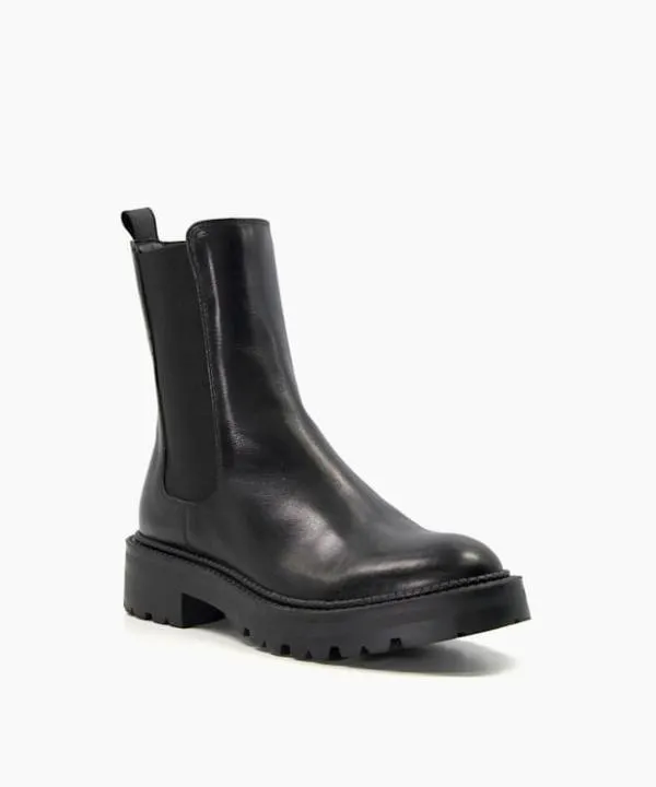 Dune London Ankle Boots Picture Black Leather Cleated Biker Boots Dune London Black 8211 Women