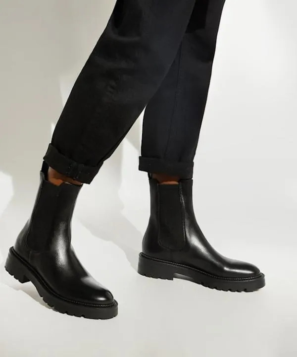 Dune London Ankle Boots Picture Black Leather Cleated Biker Boots Dune London Black 8211 Women