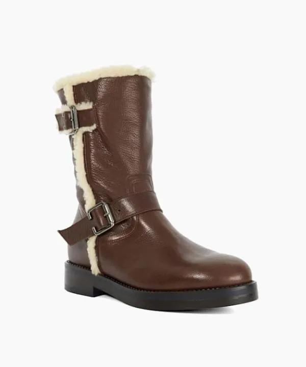 Dune London Ankle Boots Pixo Brown Faux Shearling Lined Boots Dune London Brown 8211 Women