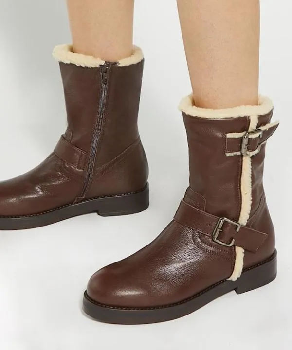 Dune London Ankle Boots Pixo Brown Faux Shearling Lined Boots Dune London Brown 8211 Women