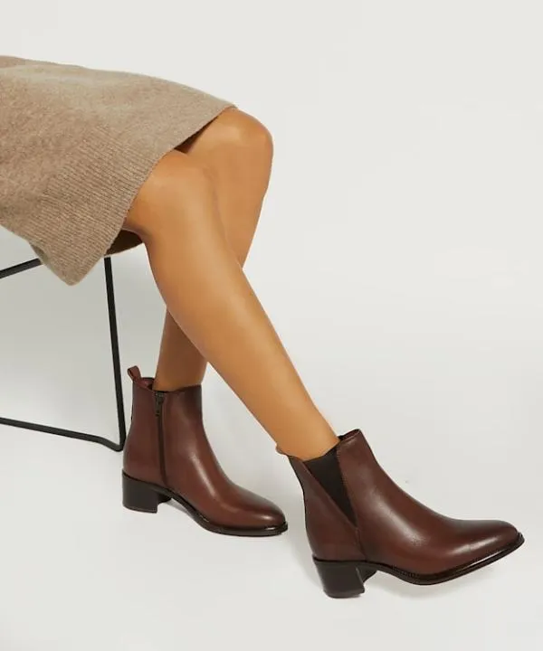 Dune London Ankle Boots Pouring Brown Leather Ankle Boots Dune London Brown 8211 Women